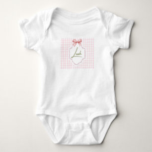 Body Leah Baby Girl Nursery Bow&En vichy personnalisée