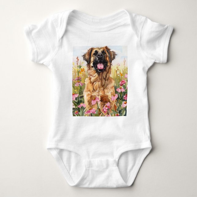Body Leonberger Watercolor Baby Bodysuit (Devant)