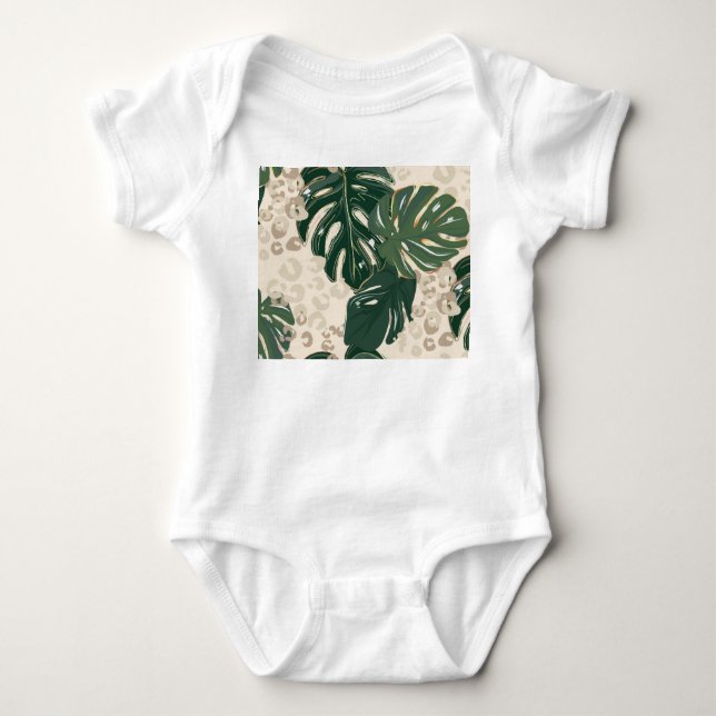 Body Leopard Monstera : Jungle Imprimer Vintage. (Devant)