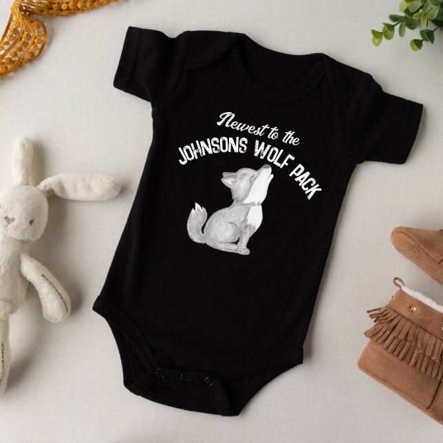 Body Les cadeaux pour bébés les plus récents à la pack  (Newest to the wolf pack baby bodysuit cute howling wolf pup personalized name new baby gifts)