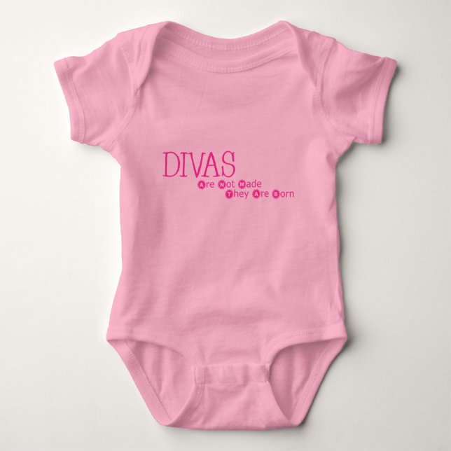 Body Les Divas Ne Sont Pas Faits Ils Sont Nés T-Shirt (Devant)
