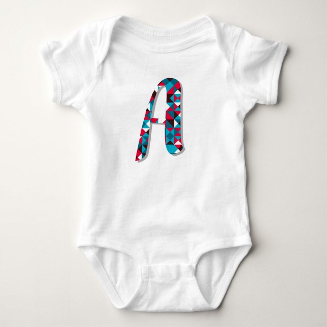 Body Lettre A Géométrique Bodysuit Bébé - Monogramme mo (Devant)