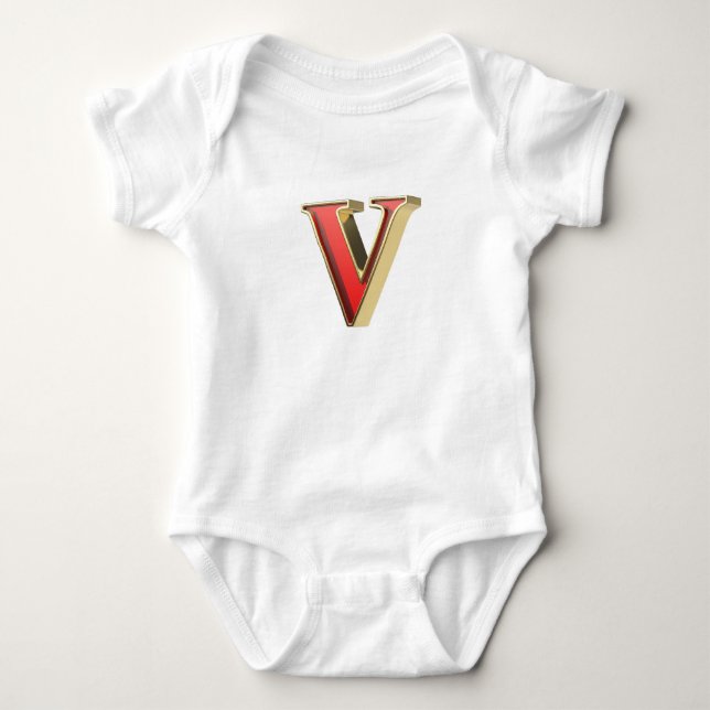 Body Lettre en verre rouge V (Devant)