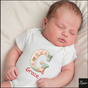 Body Lettre G initiale en patchwork matelassé pour la n