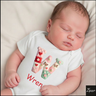 Body Lettre initiale W en patchwork matelassé pour la n