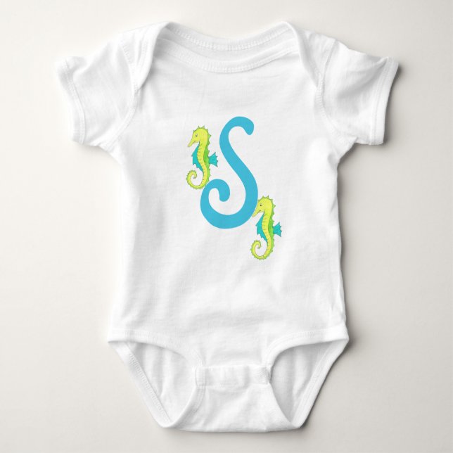 Body Lettre monogramme S Monogramme Cheval de mer Cheva (Devant)