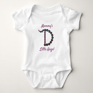 Body LETTRE ROSE ROSE DE LA PETITE MAMAN D MONogramme