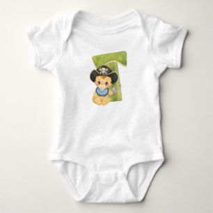 Body Lettre T - Bébé pirate avec sucette
