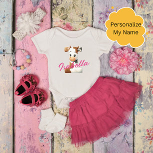 Body Lettre vaches adorable I Baby Outfit avec nom pers