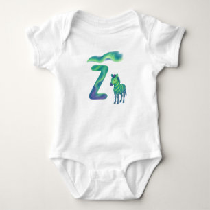 Body Lettre Z aurore personnalisable Zèbre Lumières du
