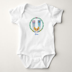 Body Lettres de fleurs Initiale "U" avec nom personnali