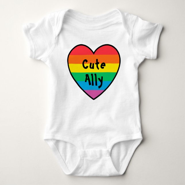 Body LGBT Cute Ally | Rainbow Pride Heart Pride Baby | (Devant)
