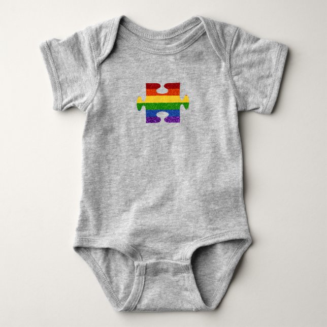 Body LGBT Puzzle Pride Parties scintillant drapeau (Devant)