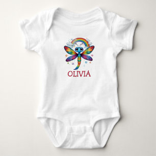 Body Libellule colorée mignonne avec arc-en-ciel