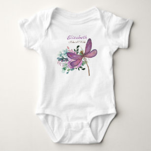 Body Libellule Fais Un Vœu Violet CADEAU Nommé Nouveau 