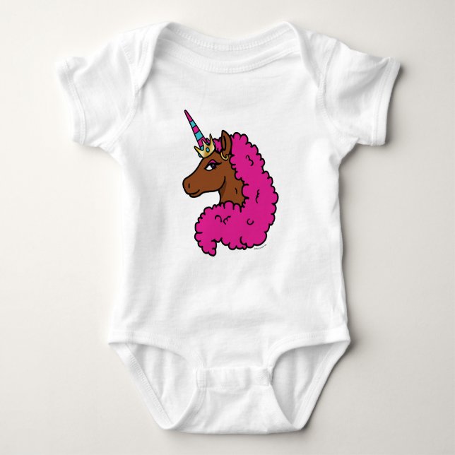 Body Licorne Afro Rose Chaud (Devant)