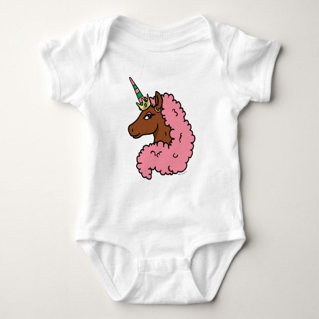 Body Licorne Afro Rose Clair (Devant)