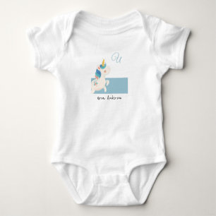 Body Licorne • Ajoutez Votre Nom Alphabet Monogramme Mi