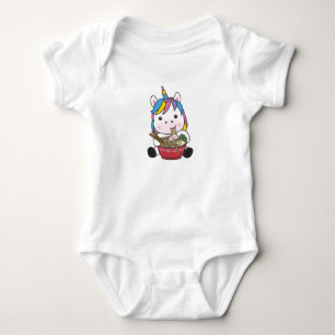 Body Licorne Arc-en-Ciel Japonaise Aime les Pâtes Ramen