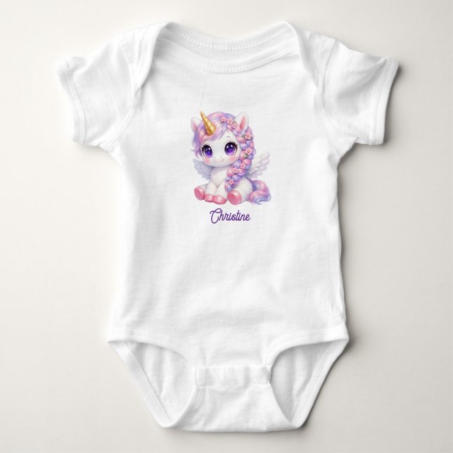 Body Licorne Bébé Mythique Lavande (Devant)