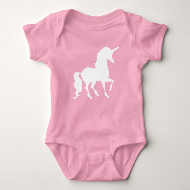 Body Licorne blanche silhouette Belle Enfant fantaisist (Devant)