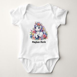 Body Licorne fantaisiste de bébé fille mignonne
