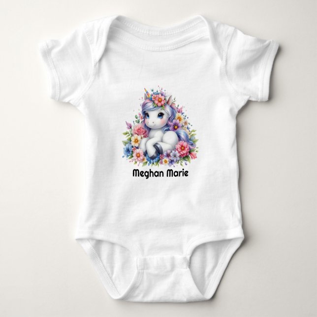 Body Licorne fantaisiste de bébé fille mignonne  (Devant)