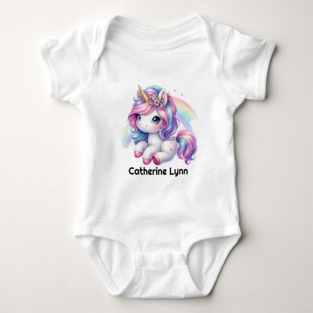 Body Licorne fantaisiste de bébé fille mignonne  (Devant)