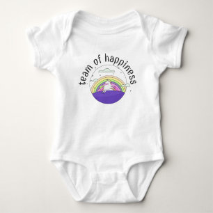 Body Licorne Heureuse avec un Arc-en-Ciel Violet