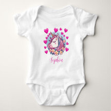 Licorne Mignonne, Cœurs Roses & Fleurs, Nom Person