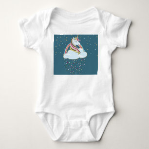 Body Licorne Vintage : Illustration de Nuages Arc-en-ci