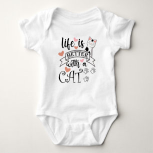 Body Life is Better With a Cat quote slogan