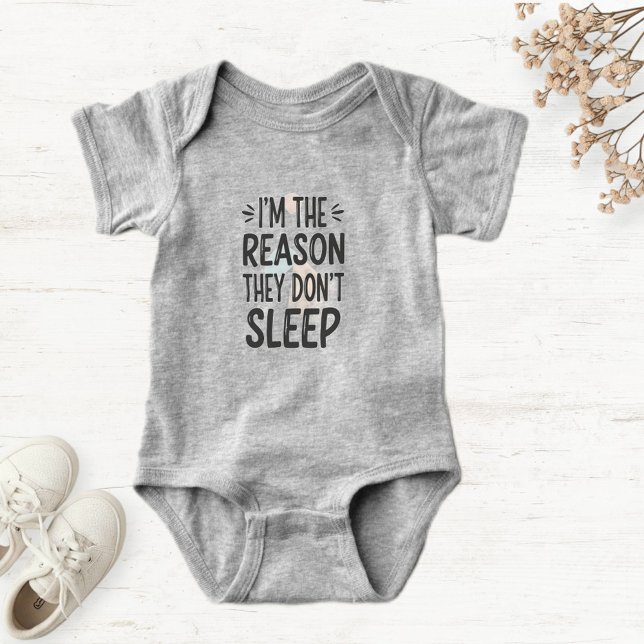 Body Light Gray Baby Bodysuit with Funny Phrase  (Créateur téléchargé)