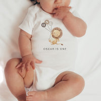 Lion avec 3 ballons Brown 1er anniversaire Baby Bo