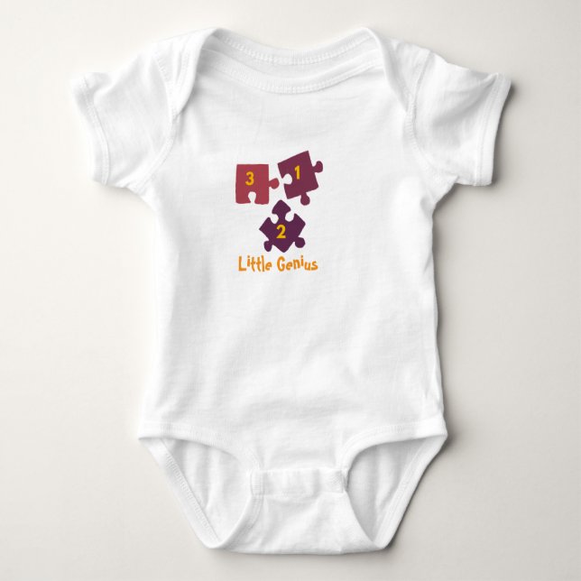 Body Little Genius Puzzle Baby Bodysuit . (Devant)