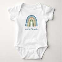 Little Miracle Cute Boho Aquarelle Rainbow Blue B