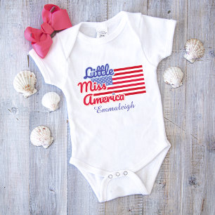 Body Little Miss America Drapeau Typographie Girl Custo