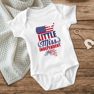 Body Little Miss Independent Red White Blue Juillet Gir