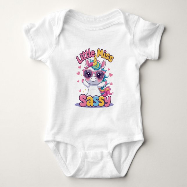 Body Little Miss Sassy Baby Outfit - Adorable Unicorn (Devant)