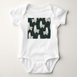 Body Llamas Florales Cute Texture Vintage
