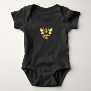 Body Logo Faux Gold Foil Bee Polygonal sur Noir