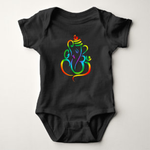 Body Lord Ganesha en couleur sur le noir