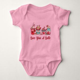 Body Lote You A Latte Ruby Red On Pink Baby Bodysuit