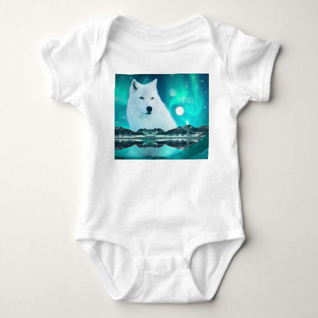 Body Loup arctique et nuit magique avec aurores boréale (Devant)