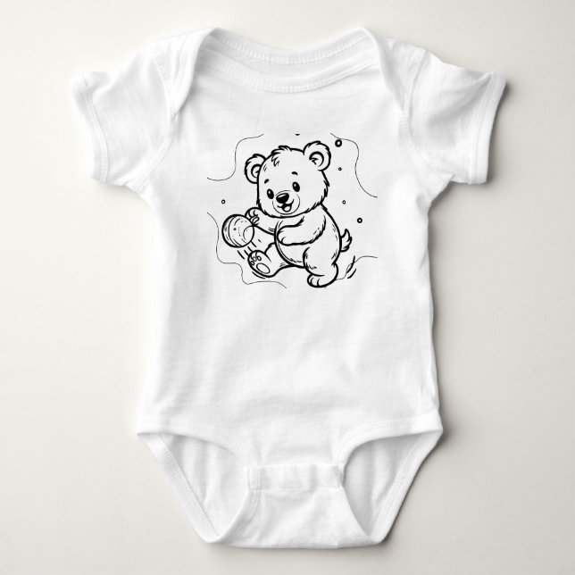 Body L'ours joue au football  (Devant)