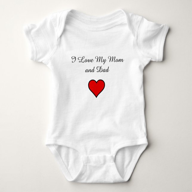 Body Love My Mom and Dad Bodysuit with Short Sleeves (Devant)