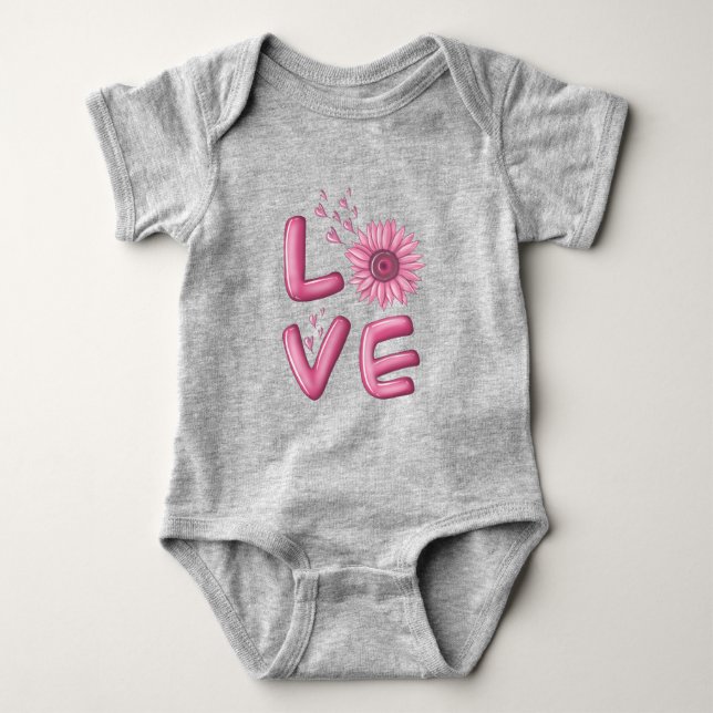 Body Love Rose Sunflower Baby Bodysuit (Devant)