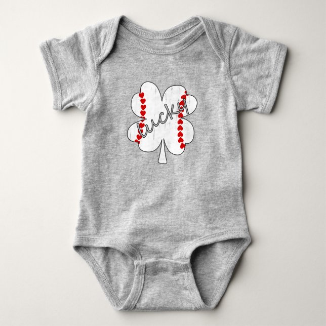 Body Lucky Baseball 4 feuilles trèfle coeurs mignons (Devant)