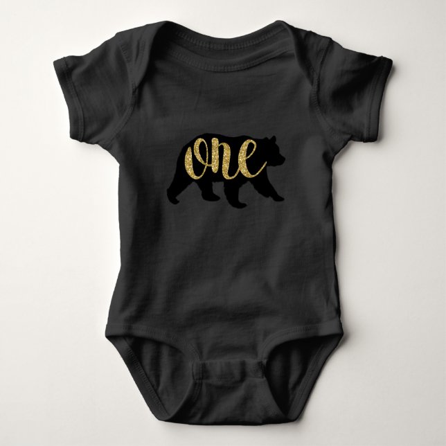 Body Lumberjack Woodland Bear 1er Birthday Shirts (Devant)