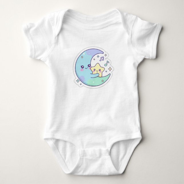 Body Lune et Étoiles Mignonnes Endormies (Devant)